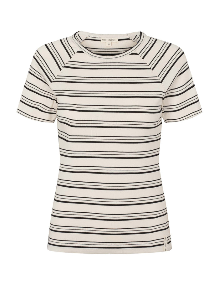 Esmé Studios Blossom SS O-neck Rib T-shirt GOTS - Black Stripe