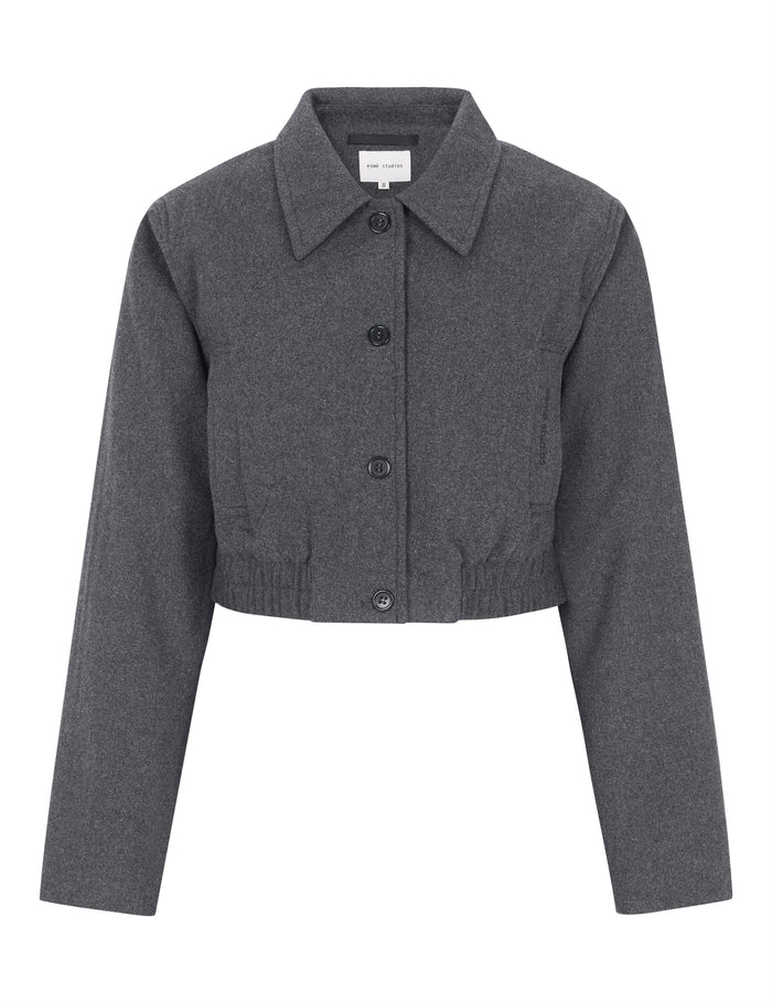esmé studios ESBalmi Short Wool Jacket GRS - Gray Melange