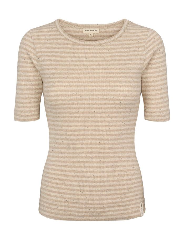 Esmé Studios ESBloom Stripe 2/4 T-shirt GOTS - Buttercream