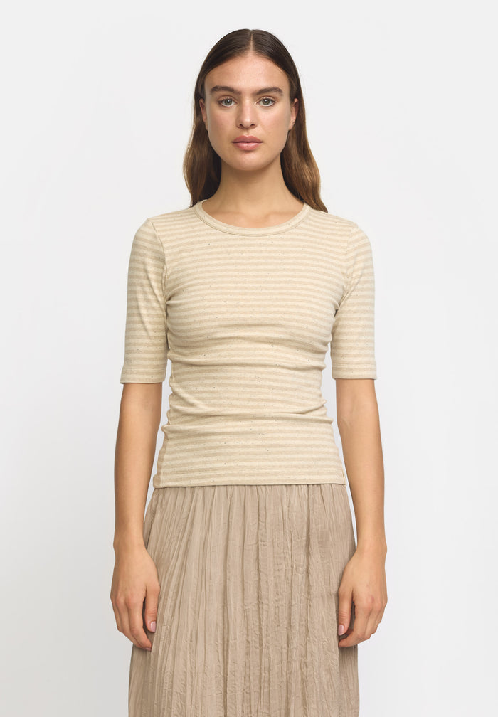 esmé studios ESBloom Stripe 2/4 T-shirt GOTS - Buttercream