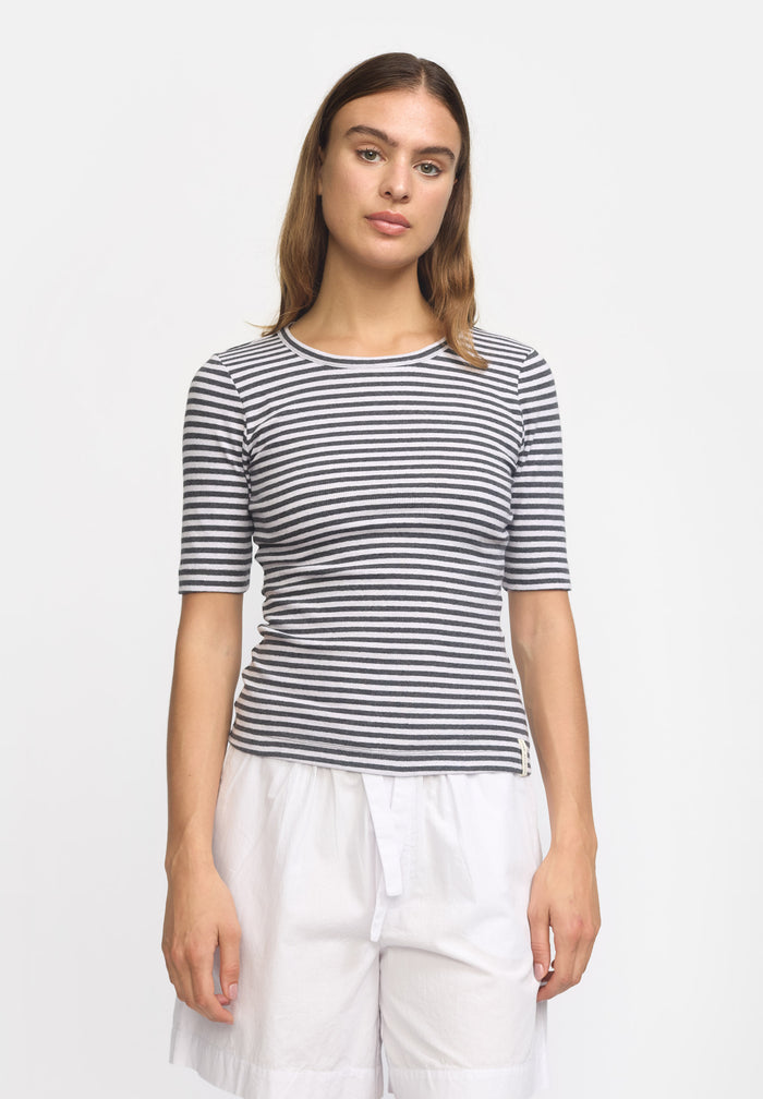 esmé studios ESBloom Stripe 2/4 T-shirt GOTS - Nine Iron