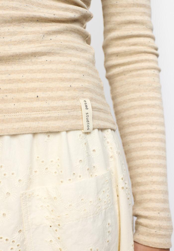 Esmé Studios ESBloom Stripe LS Top GOTS - Buttercream