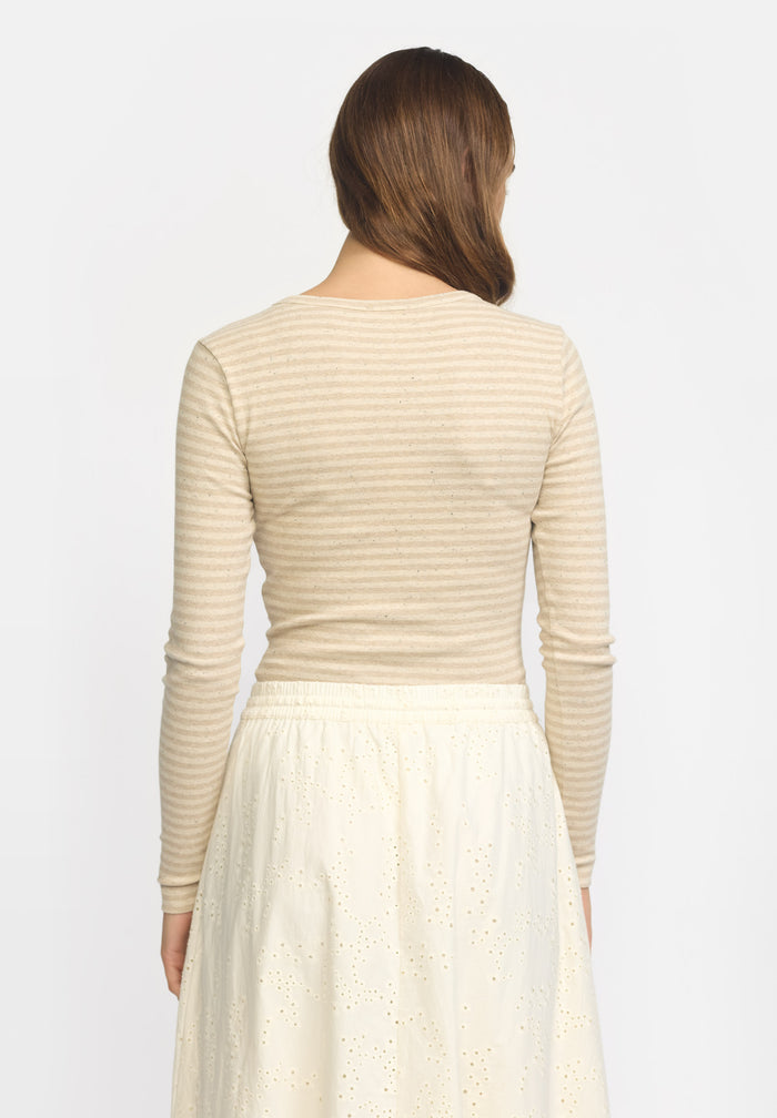 Esmé Studios ESBloom Stripe LS Top GOTS - Buttercream