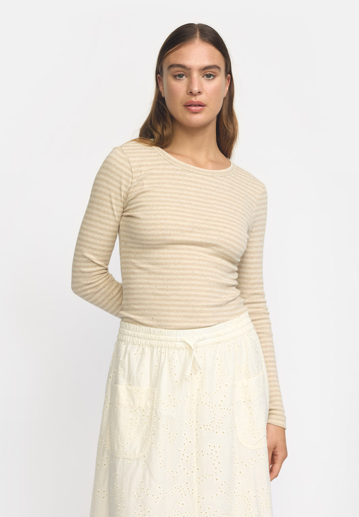esmé studios ESBloom Stripe LS Top GOTS - Buttercream
