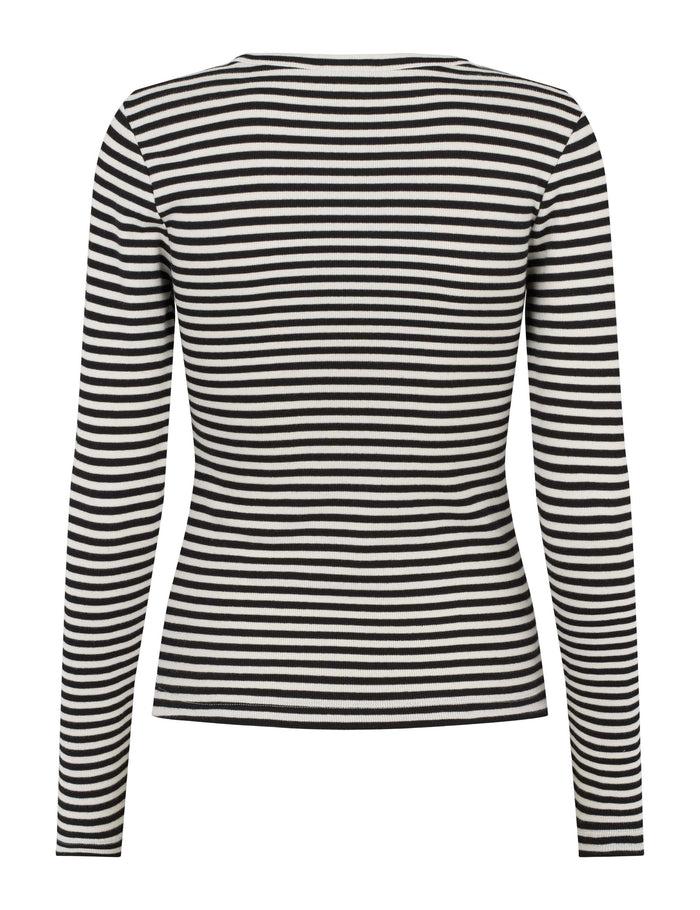 Esmé Studios ESBlossom Stripe LS Top GOTS - Snow White Black Stripe