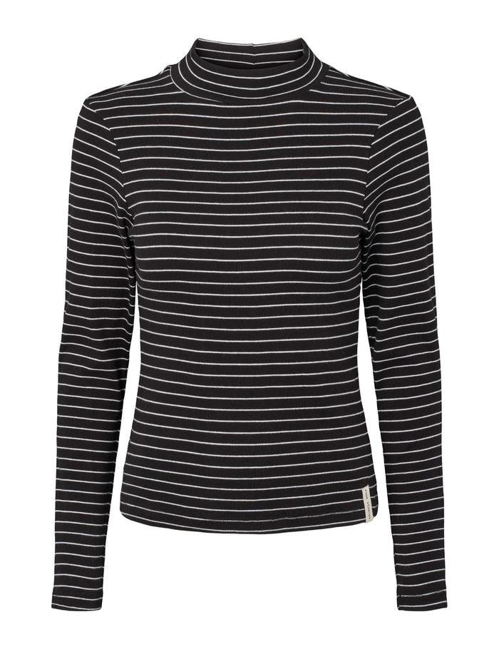 Esmé Studios ESBlossom Stripe LS Turtleneck GOTS - Black
