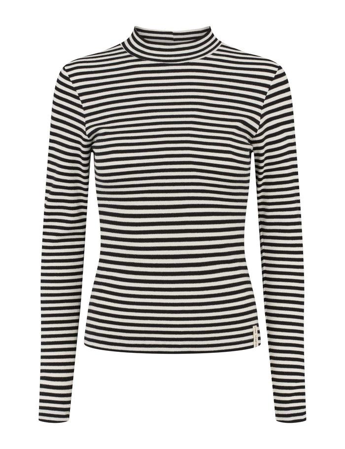 esmé studios ESBlossom Stripe LS Turtleneck GOTS - Snow White Black Stripe