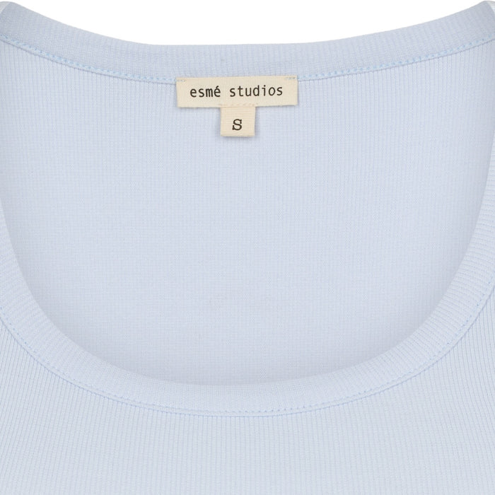 Esmé Studios ESBlossom Wide O-neck Top GOTS - Halogen Blue