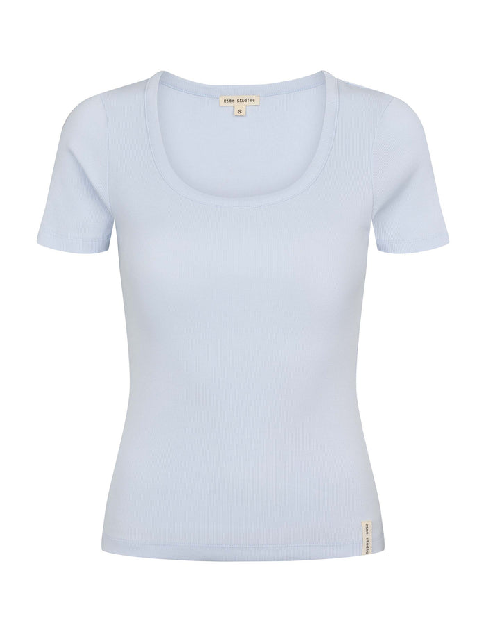 esmé studios ESBlossom Wide O-neck Top GOTS - Halogen Blue