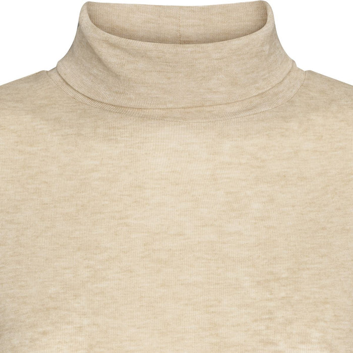 Esmé Studios ESEllia Roll Neck Top - Wood Ash Mélange