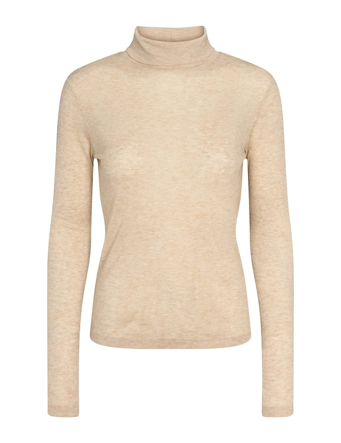 esmé studios ESEllia Roll Neck Top - Wood Ash Mélange