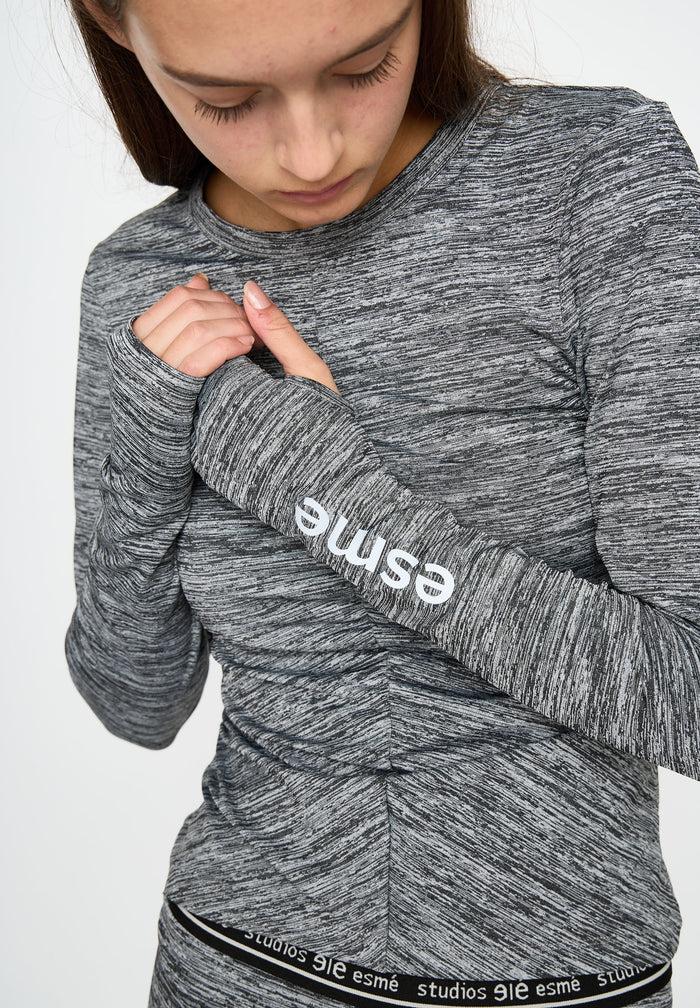 Esmé Studios ESAgneta LS Top - Gray Melange