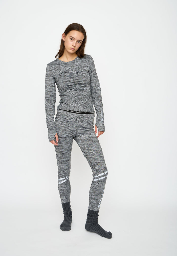 Esmé Studios ESAgneta LS Top - Gray Melange