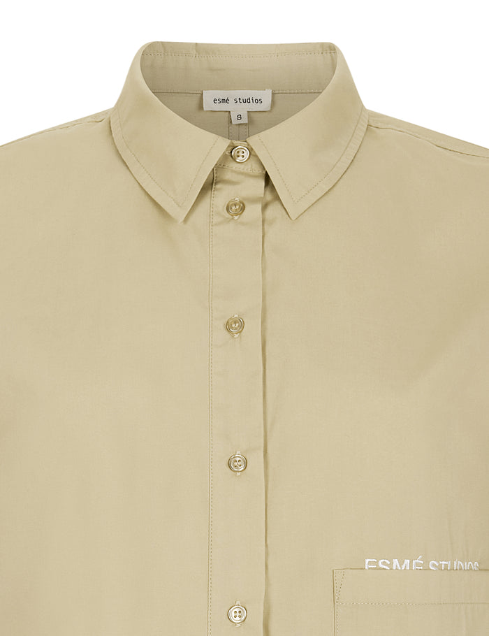 Esmé Studios ESBilly Cropped Shirt - Safari