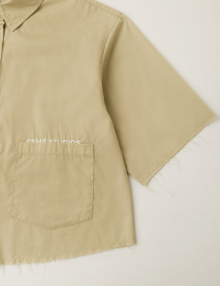 Esmé Studios ESBilly Cropped Shirt - Safari