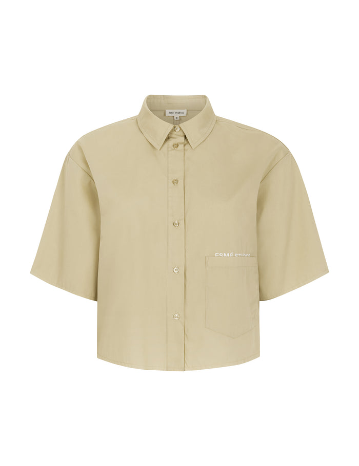 esmé studios ESBilly Cropped Shirt - Safari