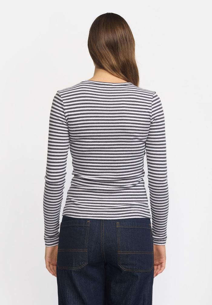 Esmé Studios ESBloom Stripe LS Top GOTS - Nine Iron