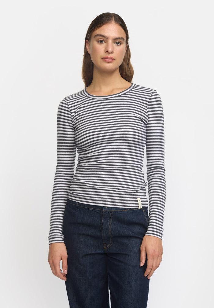 esmé studios ESBloom Stripe LS Top GOTS - Nine Iron