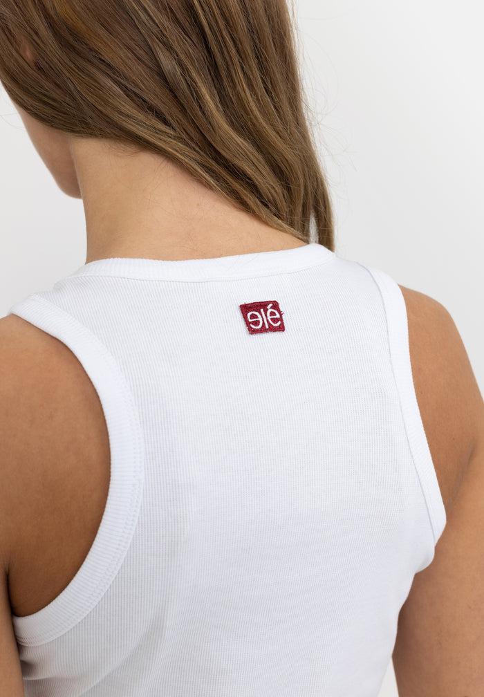 Esmé Studios ESBlossom Racerback Rib Tank - White