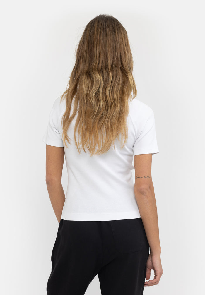 Esmé Studios ESBlossom SS O-neck Rib T-shirt - White