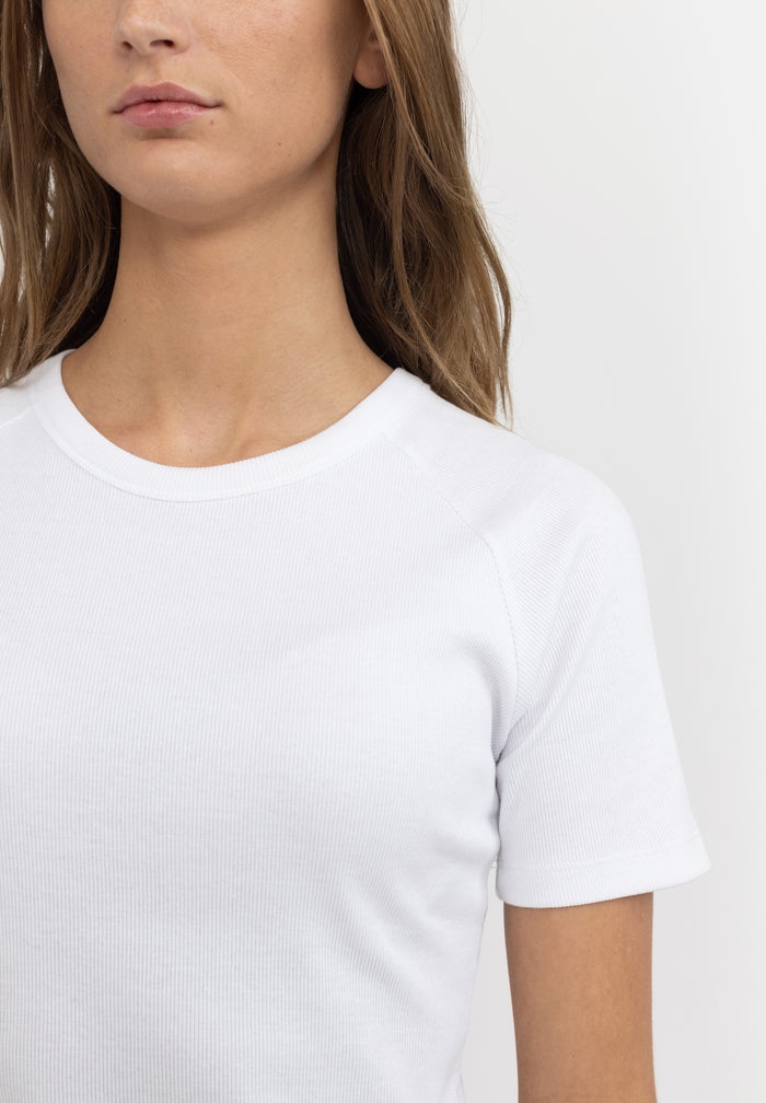 Esmé Studios ESBlossom SS O-neck Rib T-shirt - White