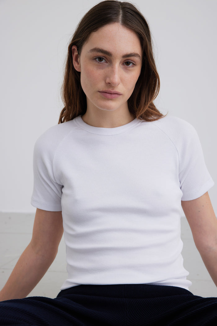 Esmé Studios ESBlossom SS O-neck Rib T-shirt - White