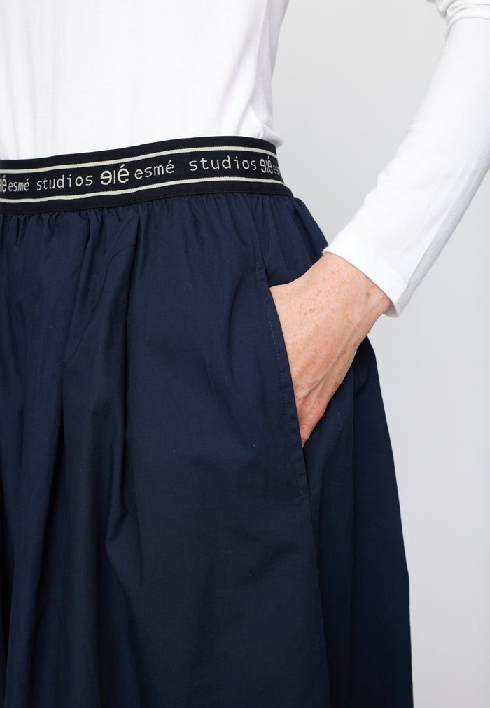 Esmé Studios ESCalla Midi Skirt - Dark Sapphire