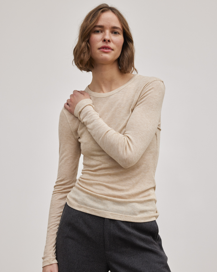 Esmé Studios ESEllia LS Top - Wood Ash Mélange