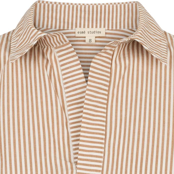 Esmé Studios ESHella Blouse GOTS - Brown Stripe