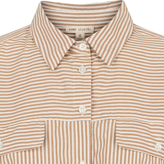 Esmé Studios ESHella Shirt GOTS - Brown Stripe
