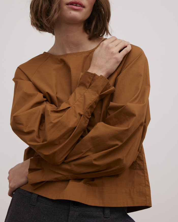 Esmé Studios ESRusso LS Blouse - Brown Sugar