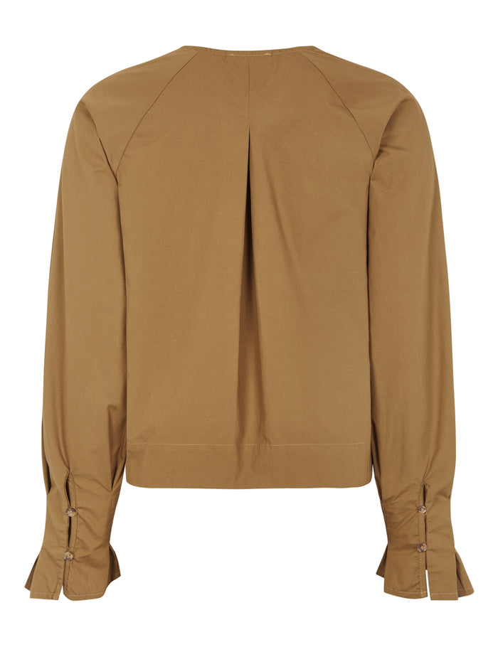 Esmé Studios ESRusso LS Blouse - Brown Sugar