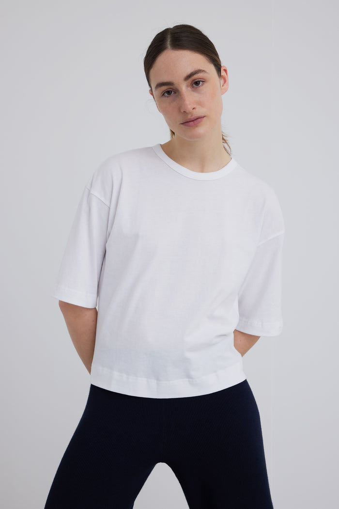 esmé studios ESSigne 2/4 Boxy T-shirt GOTS - White