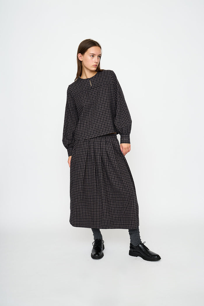 Esmé Studios ESValdis Blouse - Black Check