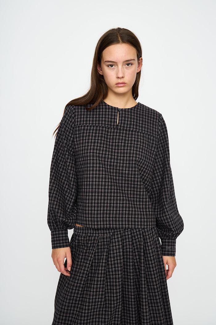 Esmé Studios ESValdis Blouse - Black Check