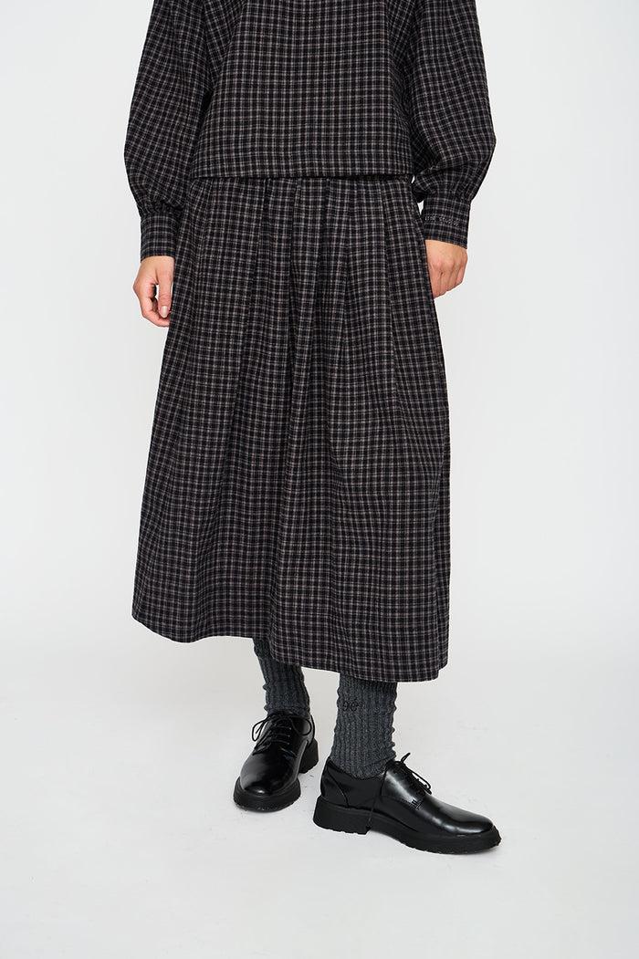 esmé studios ESValdis Midi Skirt - Black Check