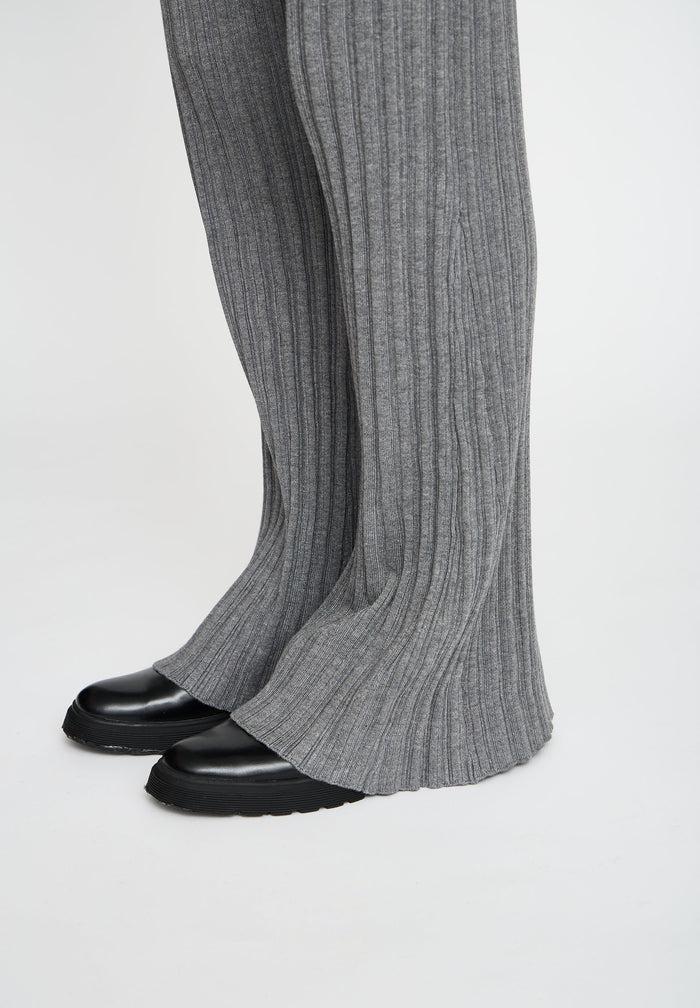 Esmé Studios ESMedina Flared Knit Pants - Gray Melange