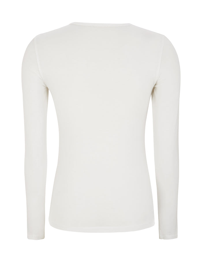 Esmé Studios ESPenelope LS O-neck Slim T-shirt - White