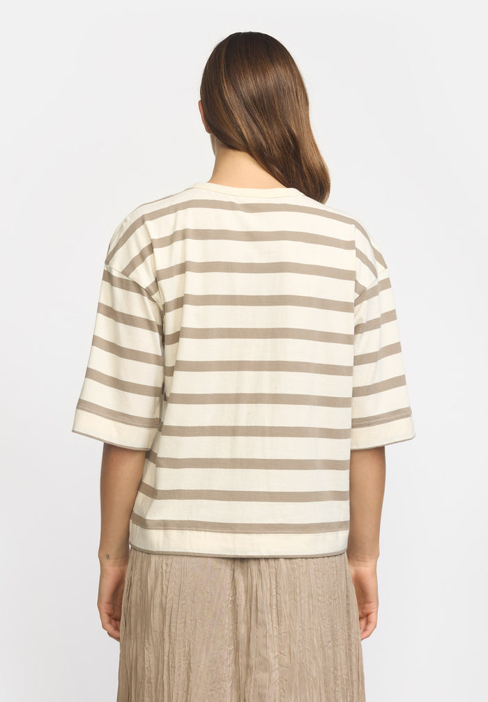 Esmé Studios ESSigne Boxy T-shirt Stripe GOTS - Fungi
