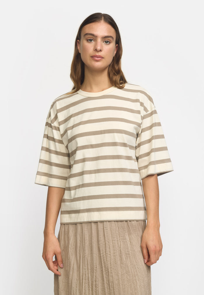 esmé studios ESSigne Boxy T-shirt Stripe GOTS - Fungi