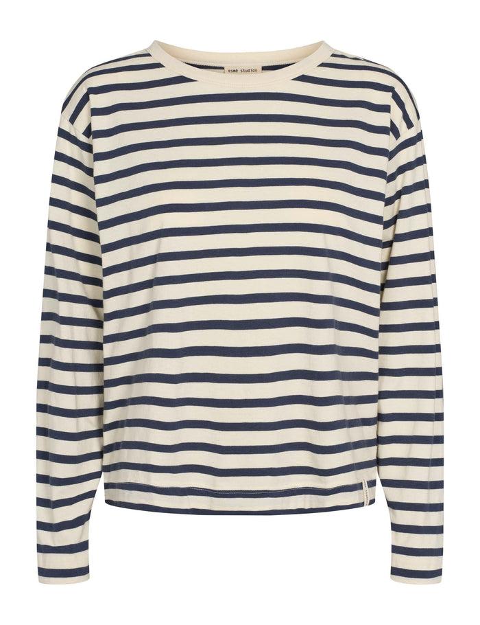 esmé studios ESSigne LS Striped Top GOTS - Blue Nights