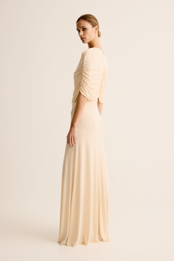 Esse Studios Bonachi Cape Dress - Macadamia
