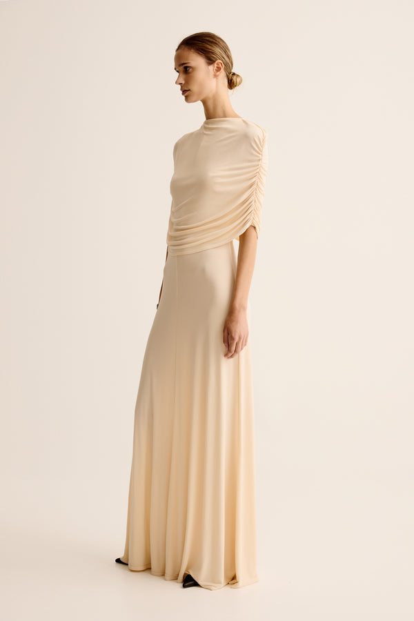 Esse Studios Bonachi Cape Dress - Macadamia
