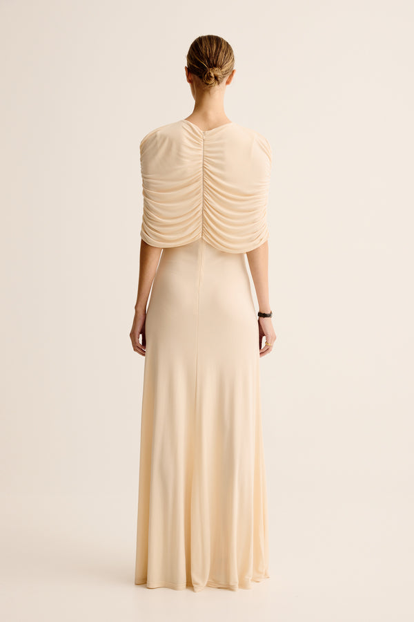 Esse Studios Bonachi Cape Dress - Macadamia