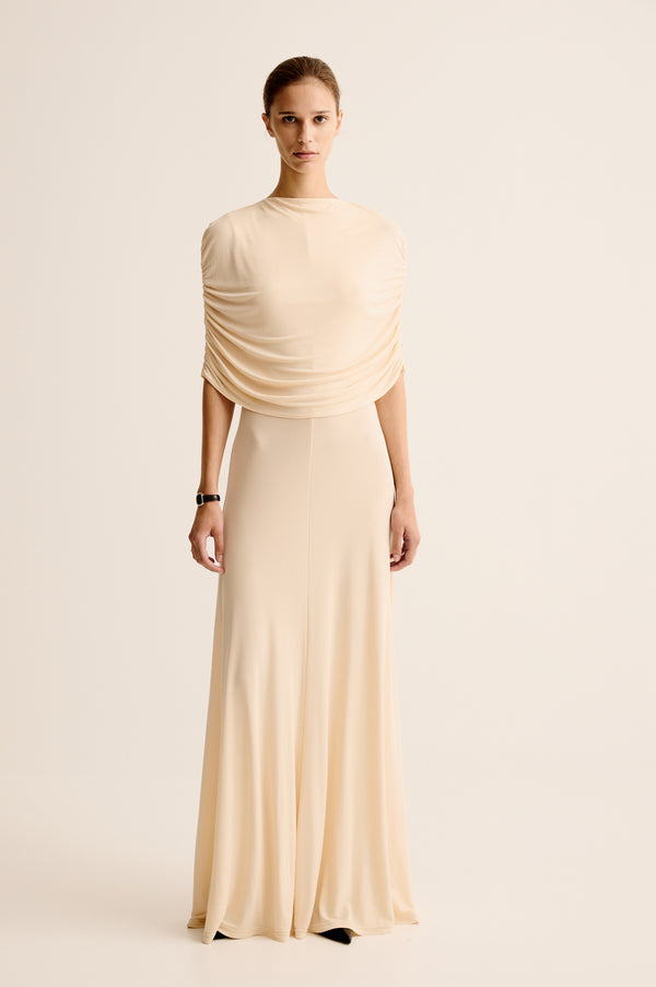 esse studios Bonachi Cape Dress - Macadamia