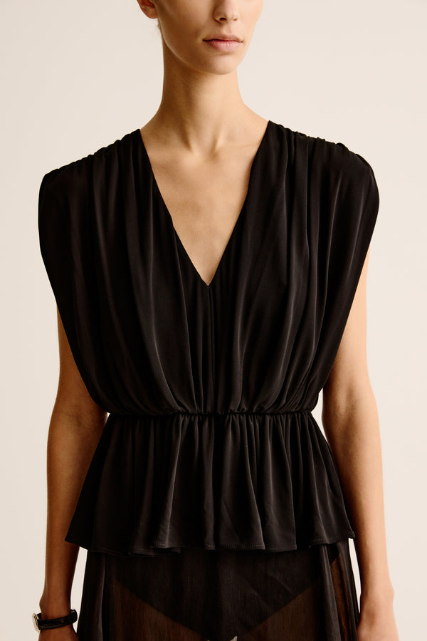 Esse Studios Bonachi Drape Top - Black
