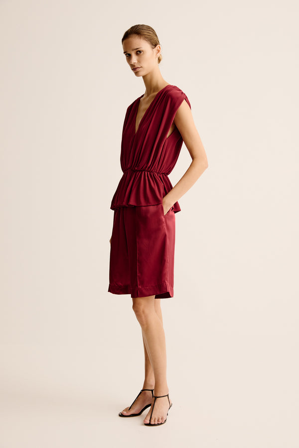 Esse Studios Bonachi Drape Top - Cherry