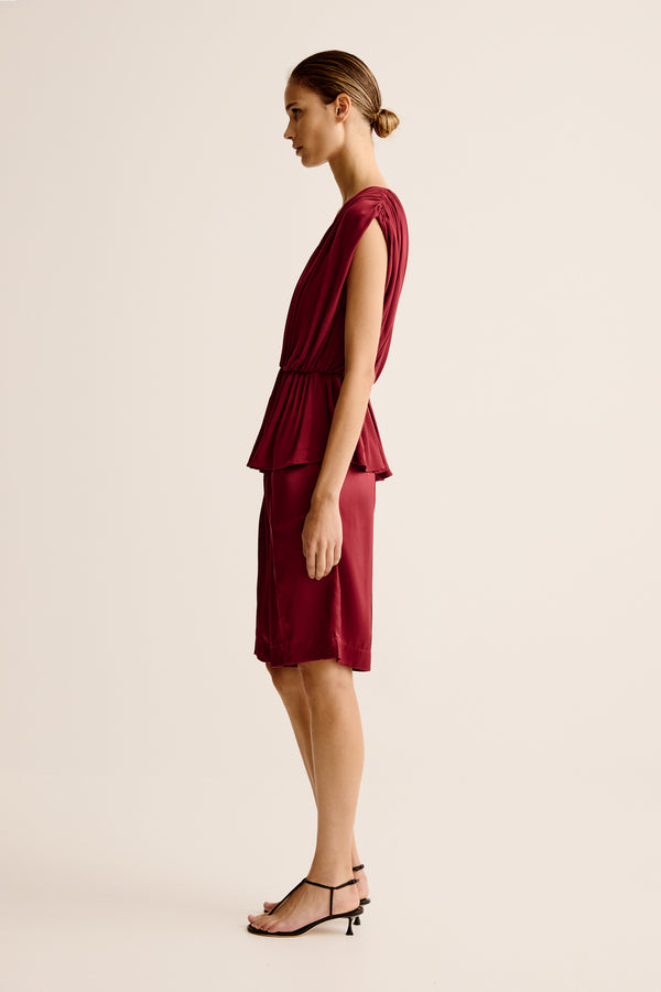 Esse Studios Bonachi Drape Top - Cherry
