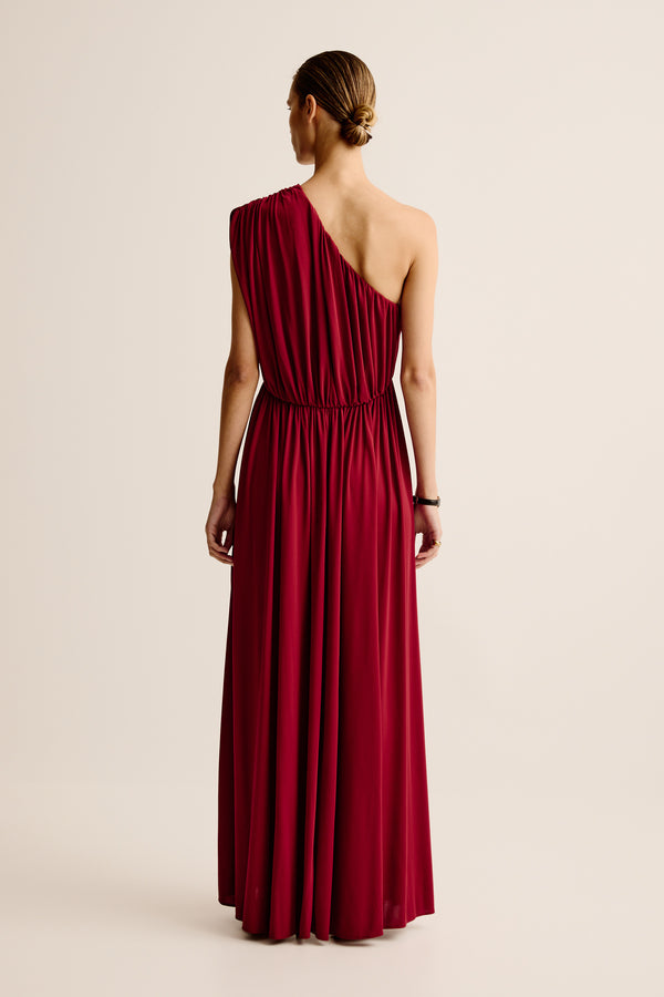 Esse Studios Bonachi One Shoulder Dress - Cherry