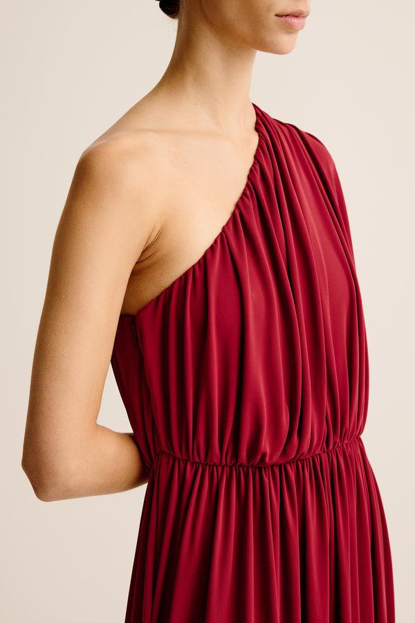 Esse Studios Bonachi One Shoulder Dress - Cherry